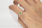 Elegant 14K Gold Emerald and Diamond Engagement Ring