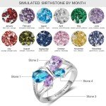 Personalized Gold Mom Ring with Birthstones