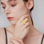 Personalized Gold Sunflower Urn Ring with Diamonds