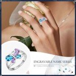 Personalized Gold Mom Ring with Birthstones