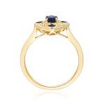 Elegant Blue Sapphire & Diamond Engagement Ring