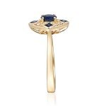 Elegant Blue Sapphire & Diamond Engagement Ring