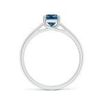 Stunning Blue Diamond Solitaire Engagement Ring