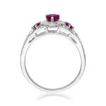 14K White Gold Ruby and Diamond Ring for Her