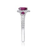 14K White Gold Ruby and Diamond Ring for Her