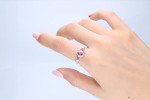 14K White Gold Ruby and Diamond Ring for Her