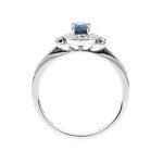 Elegant 10K White Gold Blue Sapphire Ring