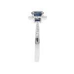 Elegant 10K White Gold Blue Sapphire Ring