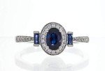 Elegant 10K White Gold Blue Sapphire Ring