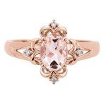 Rose Gold Morganite & Diamond Engagement Ring