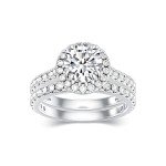 Elegant 14K White Gold Bridal Set with Moissanite