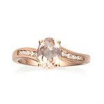 Rose Gold Morganite Diamond Engagement Ring for Her