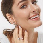 Rose Gold Moissanite Flower Stud Earrings for Women