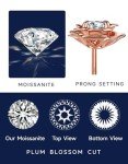 Rose Gold Moissanite Flower Stud Earrings for Women
