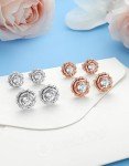 Rose Gold Moissanite Flower Stud Earrings for Women