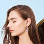 Sterling Silver Halo Teardrop Earrings with Cubic Zirconia