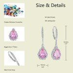 Sterling Silver Halo Teardrop Earrings with Cubic Zirconia