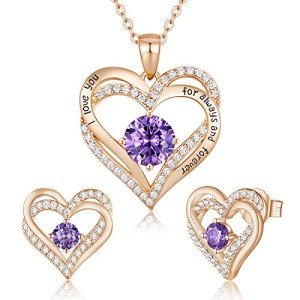 Heart Pendant Birthstone Jewelry for Women