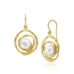 Elegant Gold & Pearl Dangle Statement Earrings