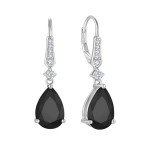 Elegant Black Sterling Silver Drop Earrings for Women