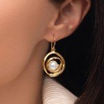 Elegant Gold & Pearl Dangle Statement Earrings