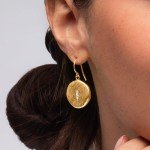 Gold Over Silver Drop Statement Earrings with Zirconia