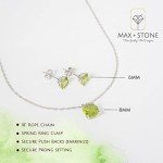 Sterling Silver Peridot Jewelry Set for Women