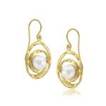 Elegant Gold & Pearl Dangle Statement Earrings