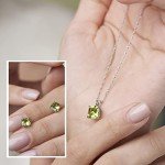 Sterling Silver Peridot Jewelry Set for Women