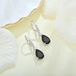 Elegant Black Sterling Silver Drop Earrings for Women