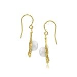 Elegant Gold & Pearl Dangle Statement Earrings