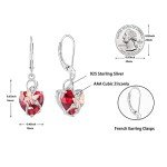 Infinity Butterfly Heart Drop Earrings with Ruby