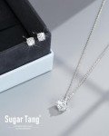 Moissanite Necklace and Earring Set in White Gold
