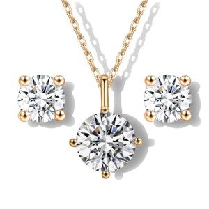 Moissanite Necklace and Earring Set for Women