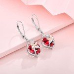 Infinity Butterfly Heart Drop Earrings with Ruby