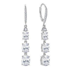 Sterling Silver 3-Stone Drop Earrings for Her