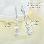 Sterling Silver 3-Stone Drop Earrings for Her