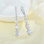 Sterling Silver 3-Stone Drop Earrings for Her