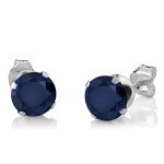 Blue Sapphire and Diamond Pendant Earrings Set
