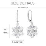 Snowflake Drop Dangle Earrings in Sterling Silver