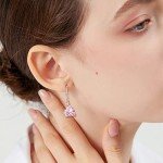 Rose Flower Dangle Leverback Earrings for Women