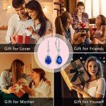 Sapphire Teardrop Leverback Birthstone Earrings for Women