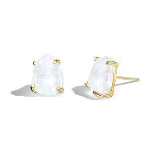 Moon Magic Raw Crystal Moonstone Earrings for Women