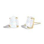 Moon Magic Raw Crystal Moonstone Earrings for Women