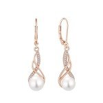 Elegant Rose Gold Pearl Drop Earrings for Women