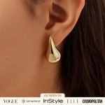 Kiara 14K Gold Plated Teardrop Earrings
