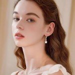 Elegant Rose Gold Pearl Drop Earrings for Women