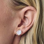 Moon Magic Raw Crystal Moonstone Earrings for Women