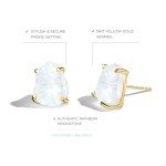 Moon Magic Raw Crystal Moonstone Earrings for Women