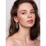 Turquoise Heart Drop Dangle Earrings for Women